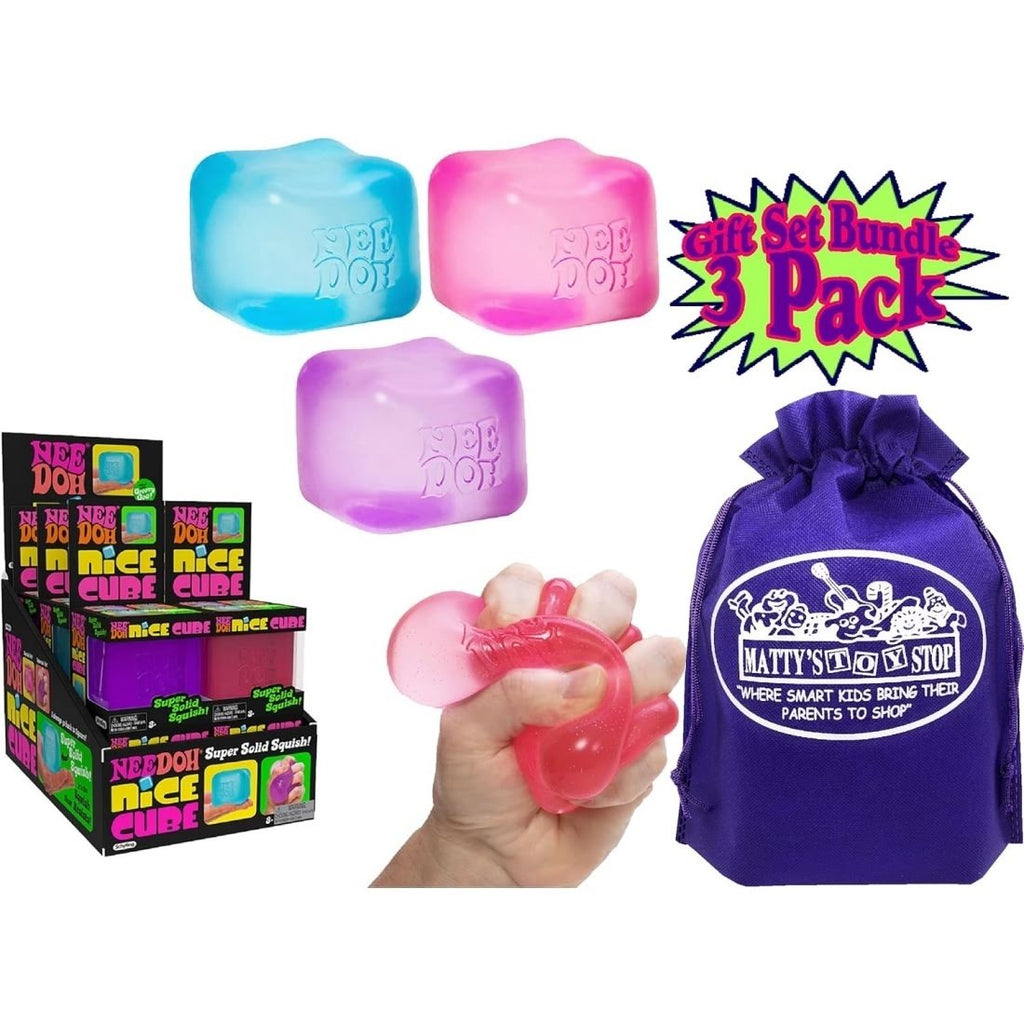 Nice Cube Translucent NeeDoh ¨C 3 Pack (Purple/Pink/Blue)